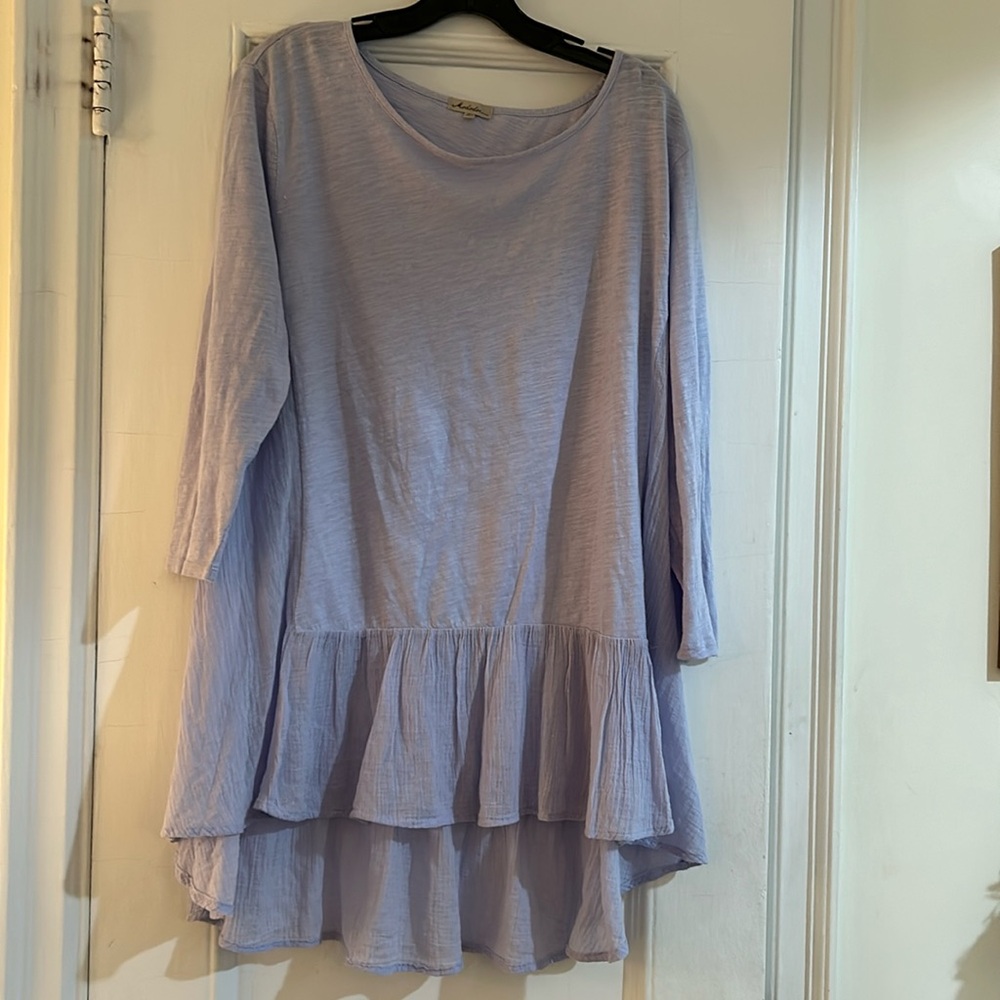 Momodoc lavender cotton knit ls tee